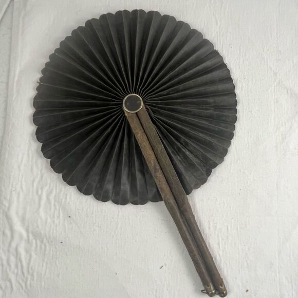 Victorian Mourning Fan Fans Lot of 3 colorful Black Red Gothic handheld - Picture 1 of 16